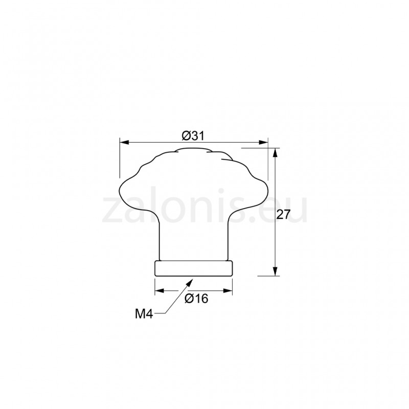 FURNITURE KNOB / WHITE ROSE CLASSIC-PORCELAIN COLLECTION